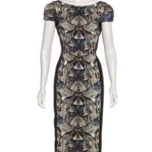 Black Halo multicolored midi dress